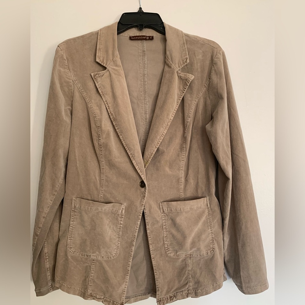 WEARABLES XCVI NEW TAN BLAZER corduroy versatile pockets business casual urban 😊